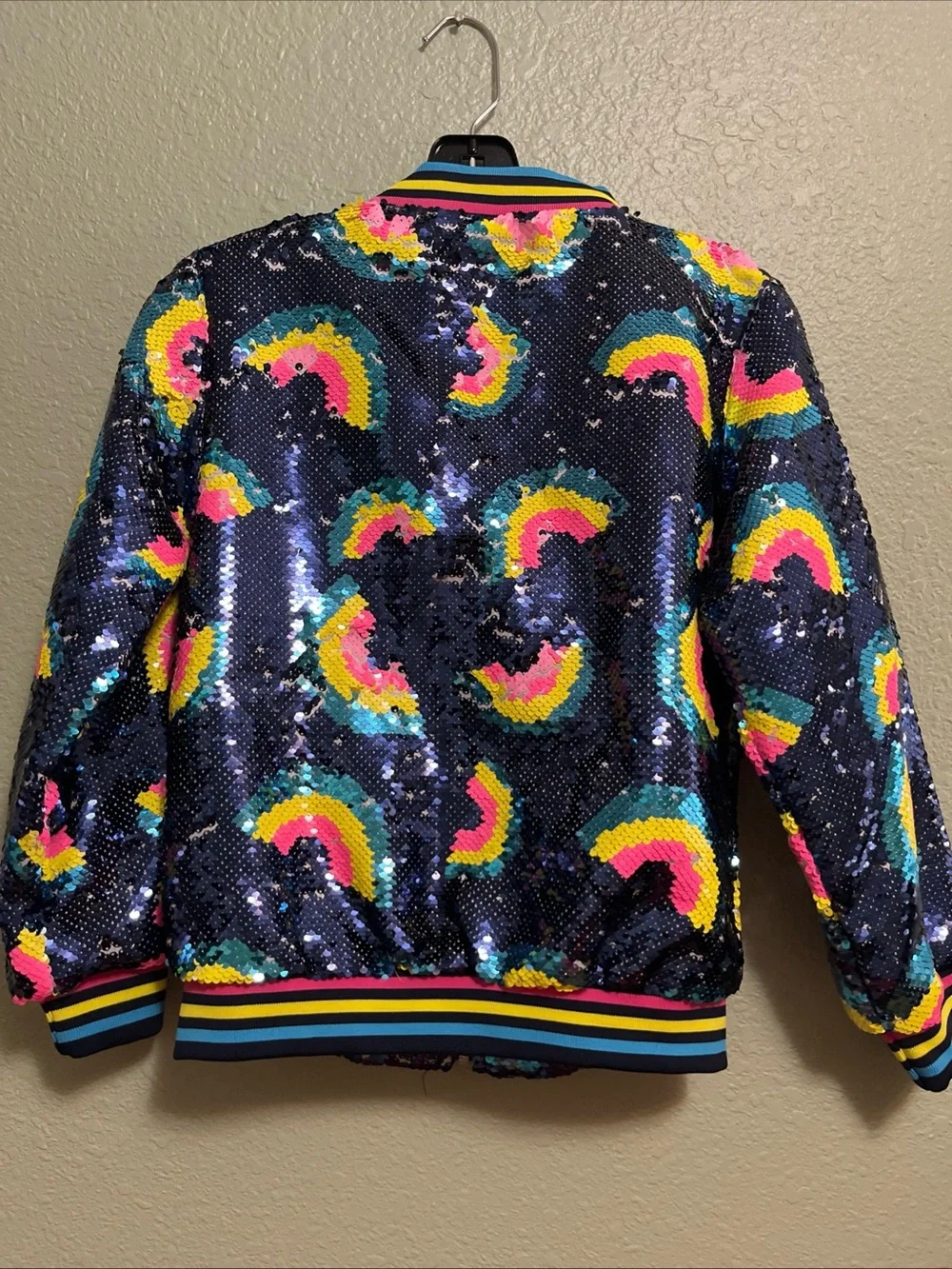 Lola and The Boys Sequin Bomber Jacket Size 10 Brand New with Tags